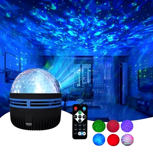 LED Starry Galaxy & Ocean Wave Projector – RGB Smart Lamp with Remote Control