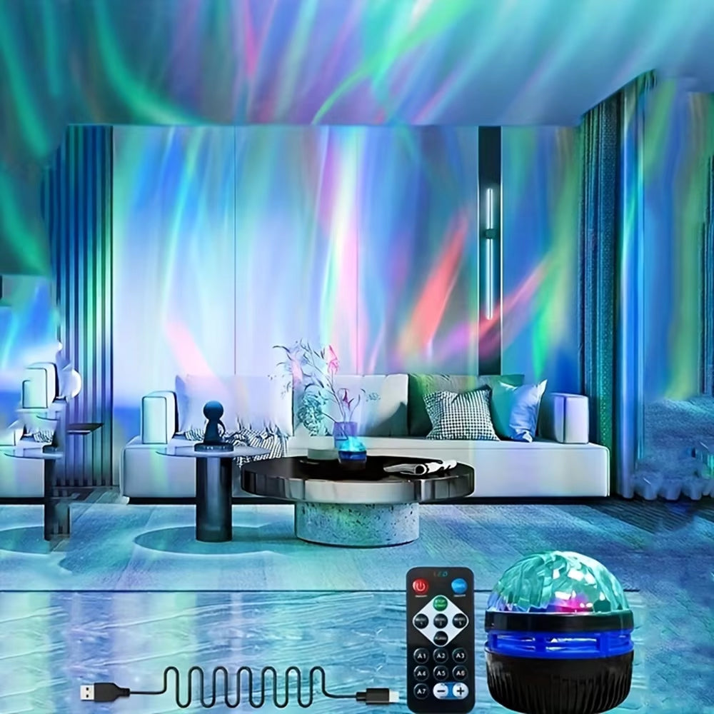 LED Starry Galaxy & Ocean Wave Projector – RGB Smart Lamp with Remote Control