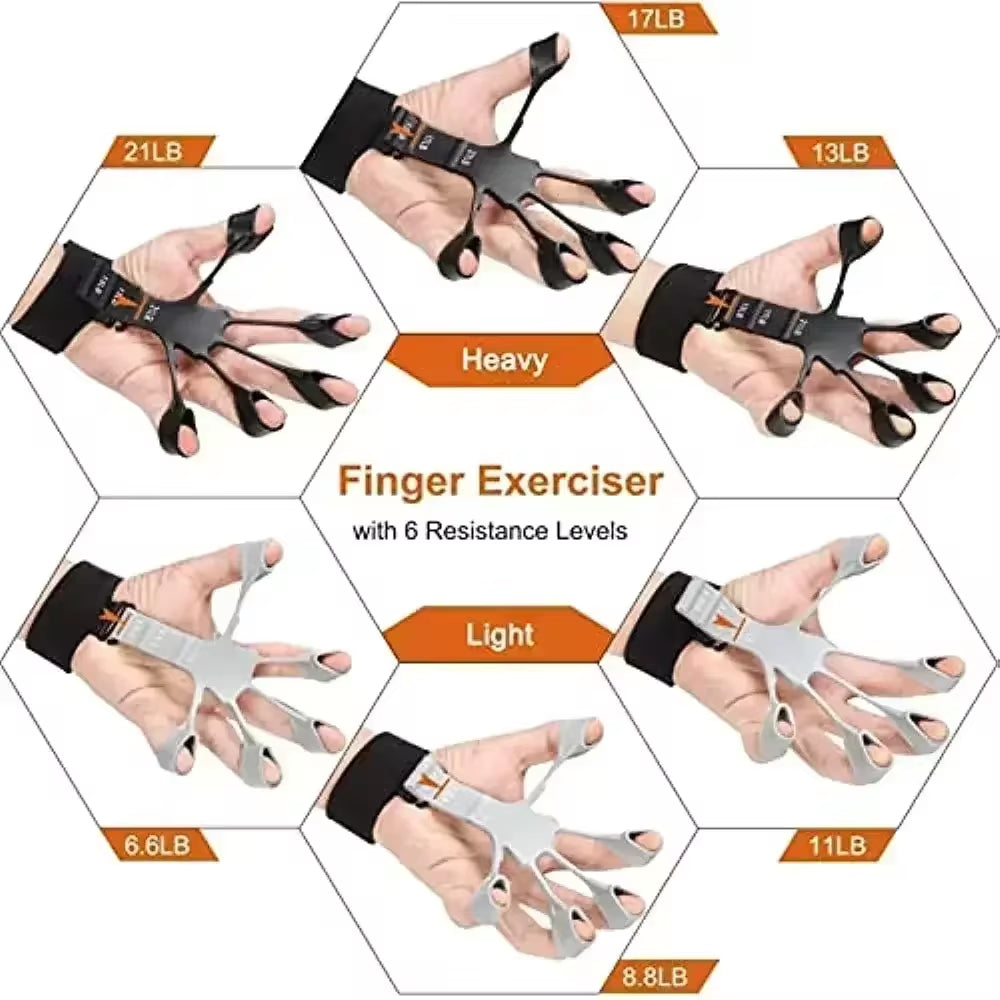 Silicone Hand Grip Trainer – Finger Stretcher & Strengthener for Exercise and Arthritis