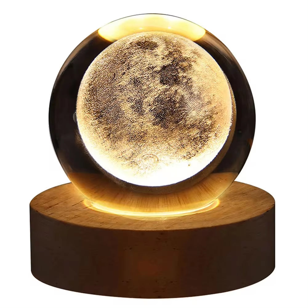 3D Crystal Ball Lamp – Galaxy & Planet Projection USB Night Light