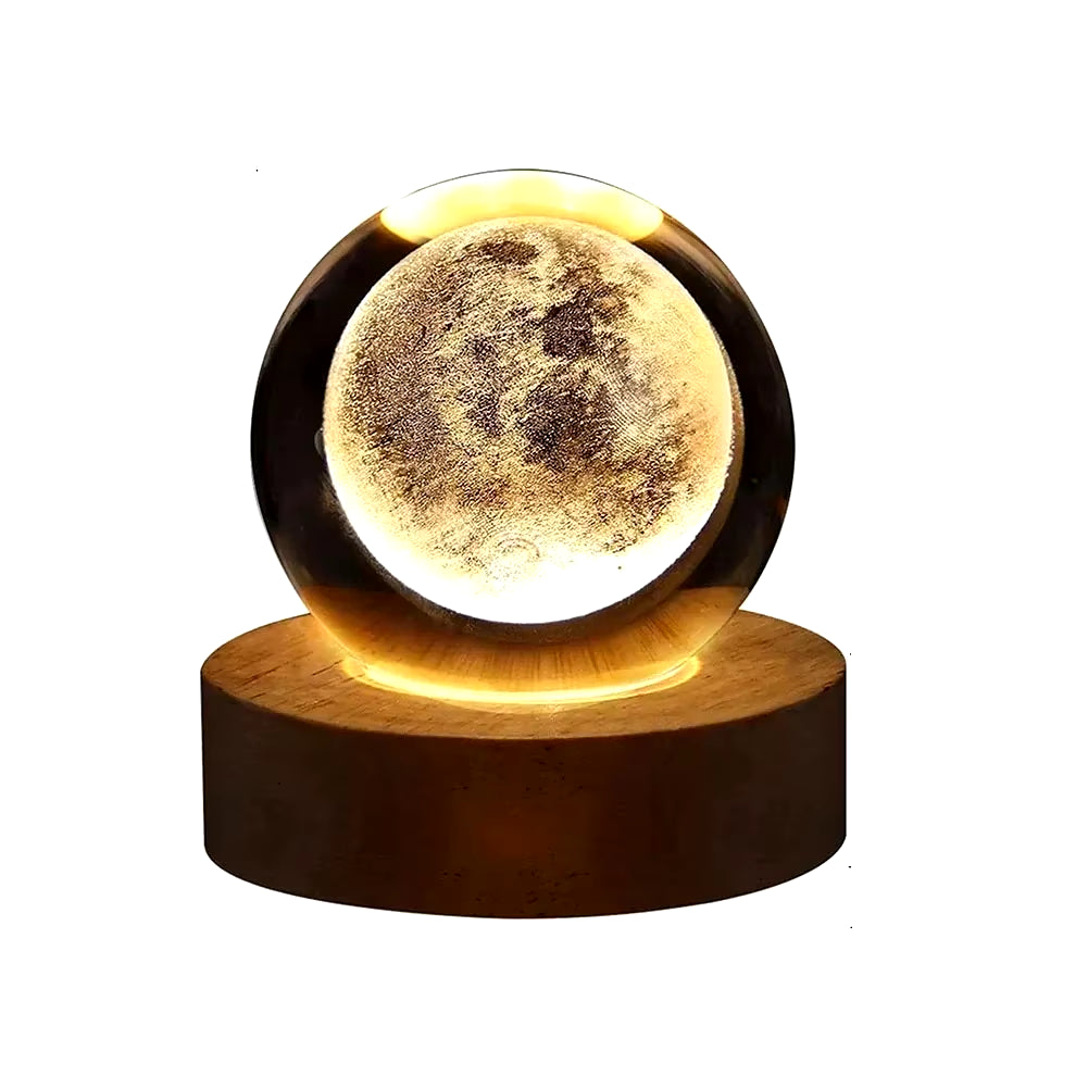 3D Crystal Ball Lamp – Galaxy & Planet Projection USB Night Light