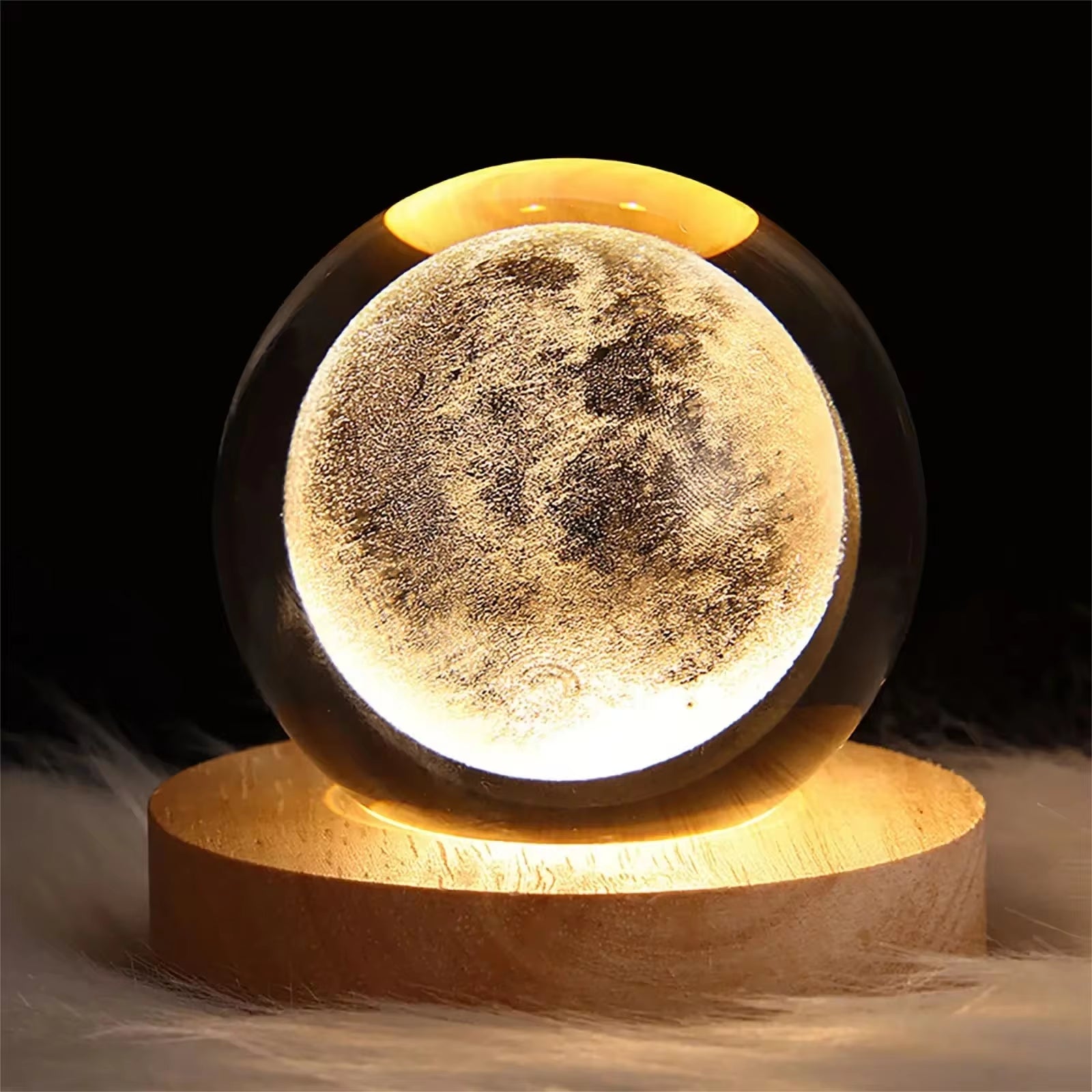 3D Crystal Ball Lamp – Galaxy & Planet Projection USB Night Light